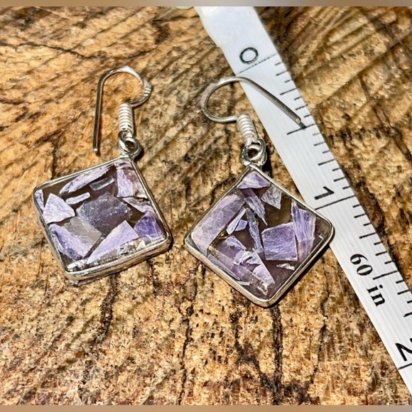 Charoite in Copper Earrings 1 1/2” - Picture 13 of 14